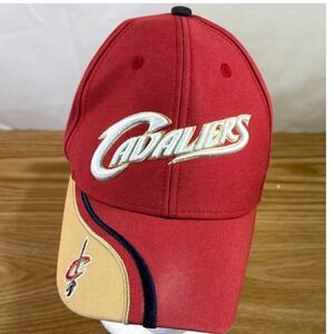 NBA Cleveland Cavaliers Hat OSFM Red Gold Adjustable Baseball Cap Excellent